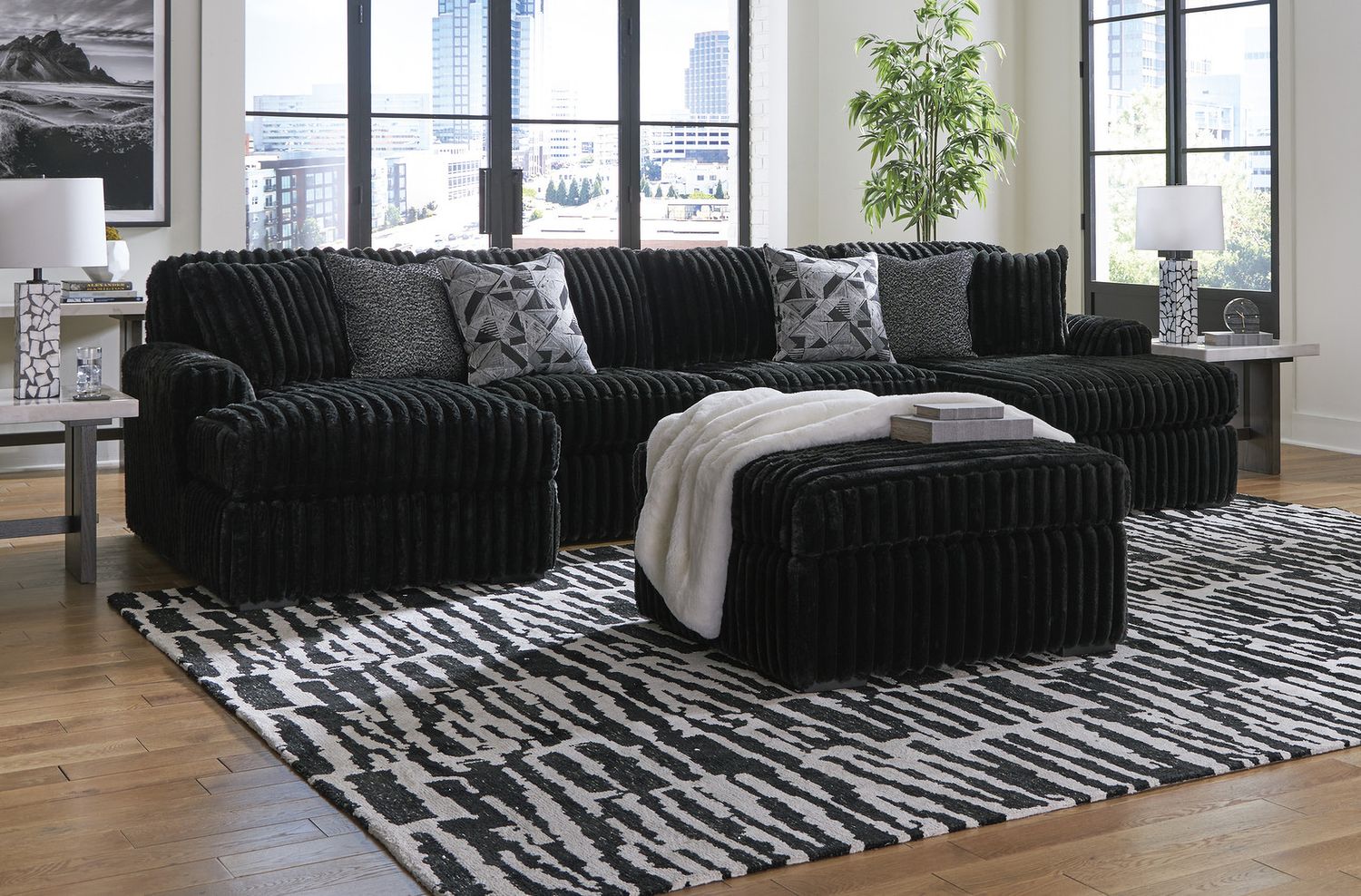 Burkhaus White And Dark Brown Rectangular End Table T7793