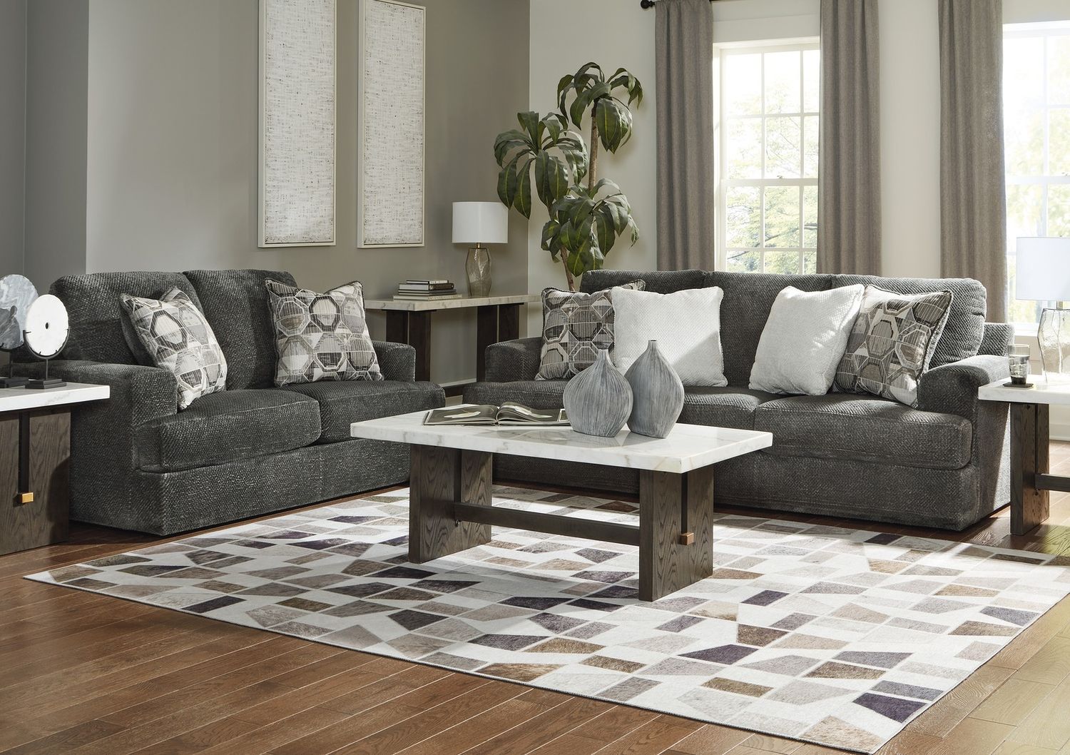 Burkhaus White And Dark Brown Rectangular End Table T7793