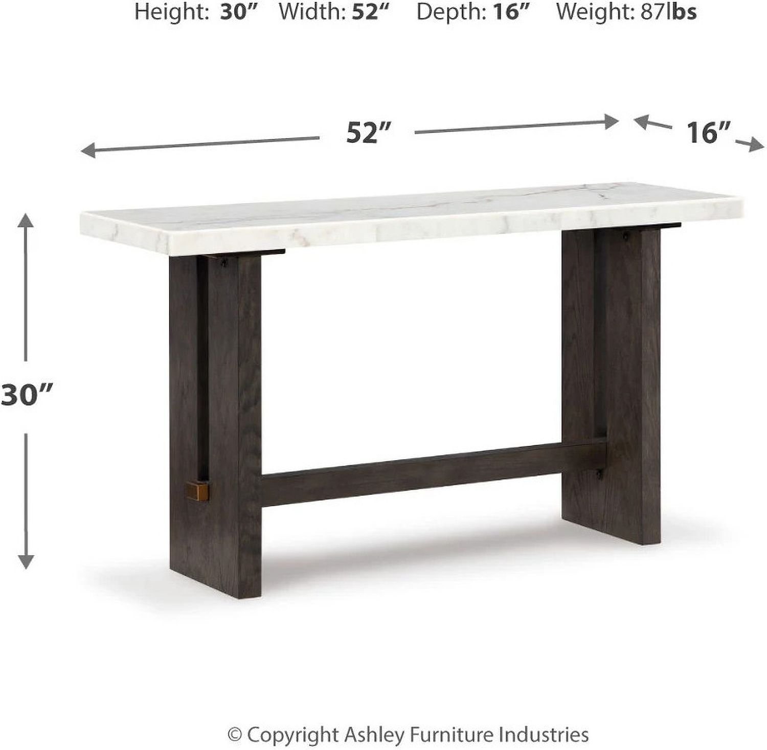 Burkhaus White And Dark Brown Sofa Table T7794