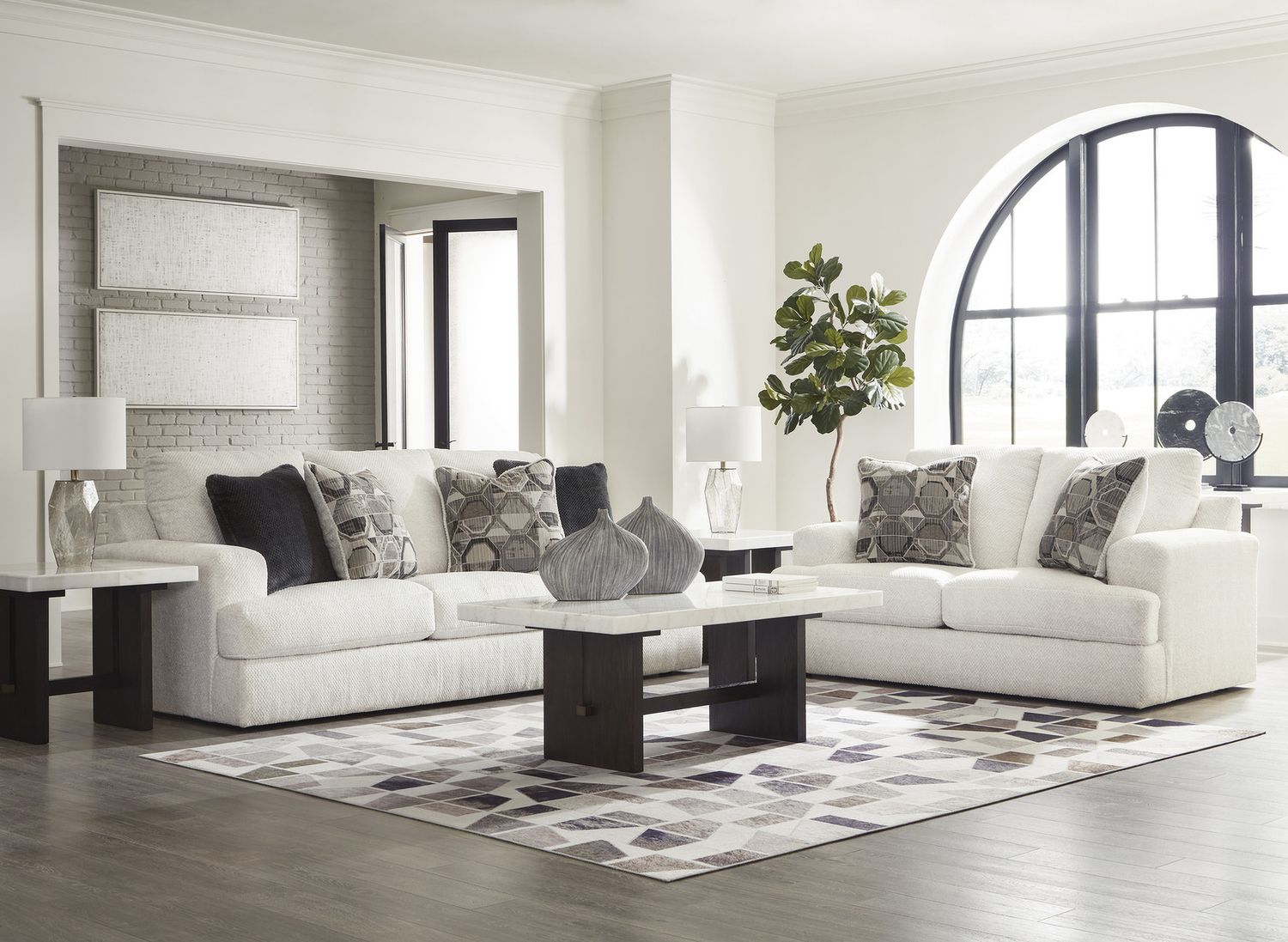 Burkhaus White And Dark Brown Sofa Table T7794
