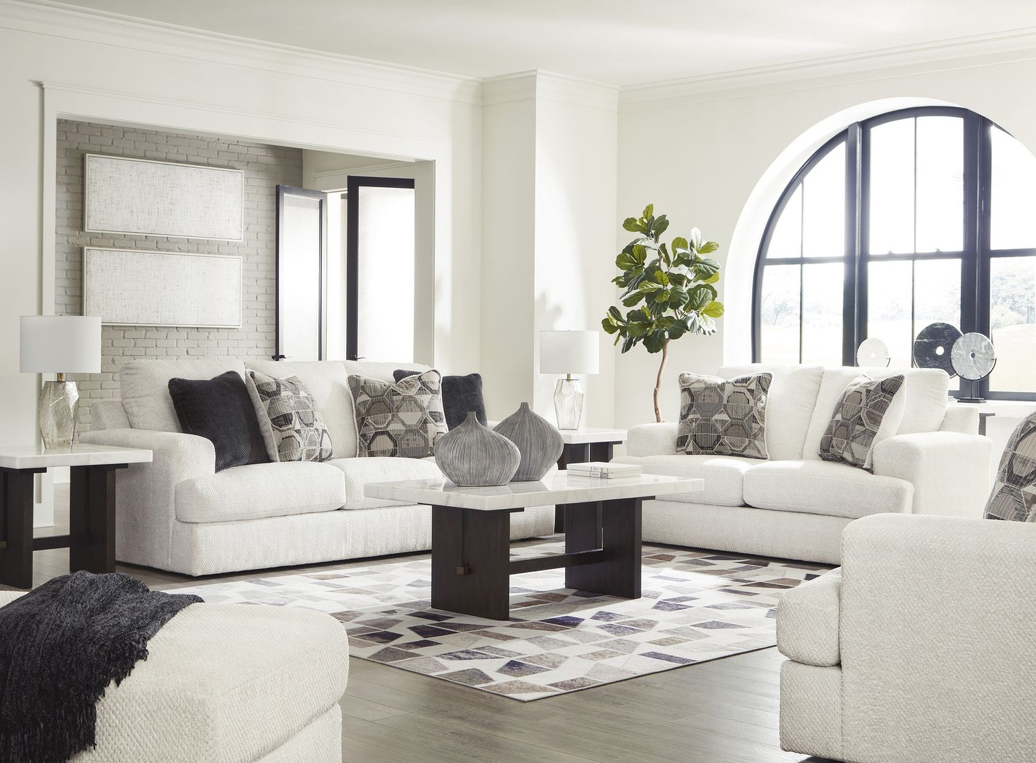 Burkhaus White And Dark Brown Sofa Table T7794