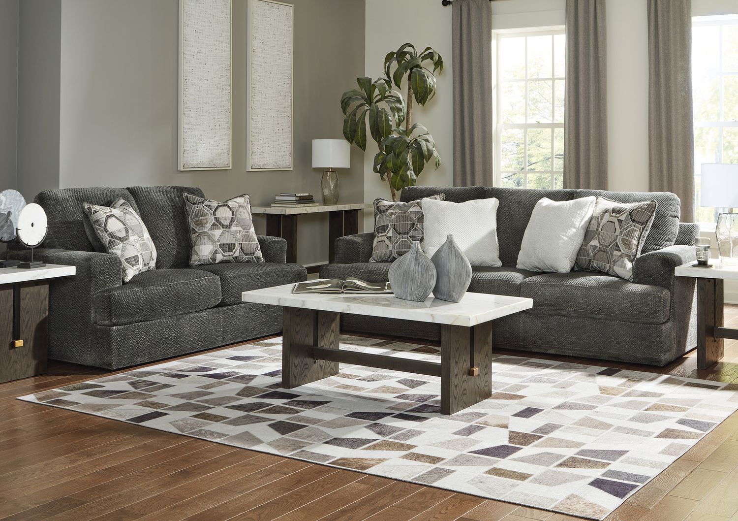 Burkhaus White And Dark Brown Sofa Table T7794