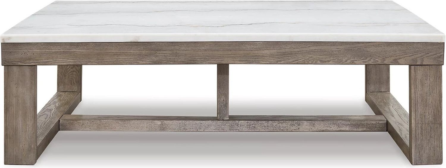 Loyaska Brown And Ivory Rectangular Cocktail Table T7891