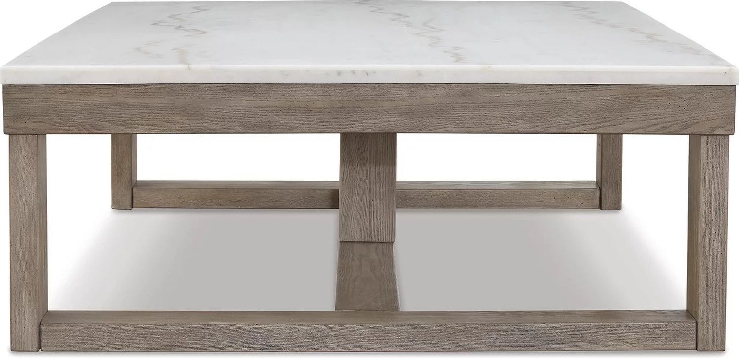 Loyaska Brown And Ivory Rectangular Cocktail Table T7891