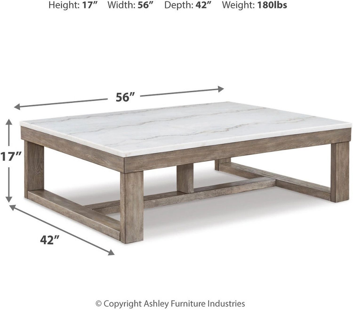 Loyaska Brown And Ivory Rectangular Cocktail Table T7891