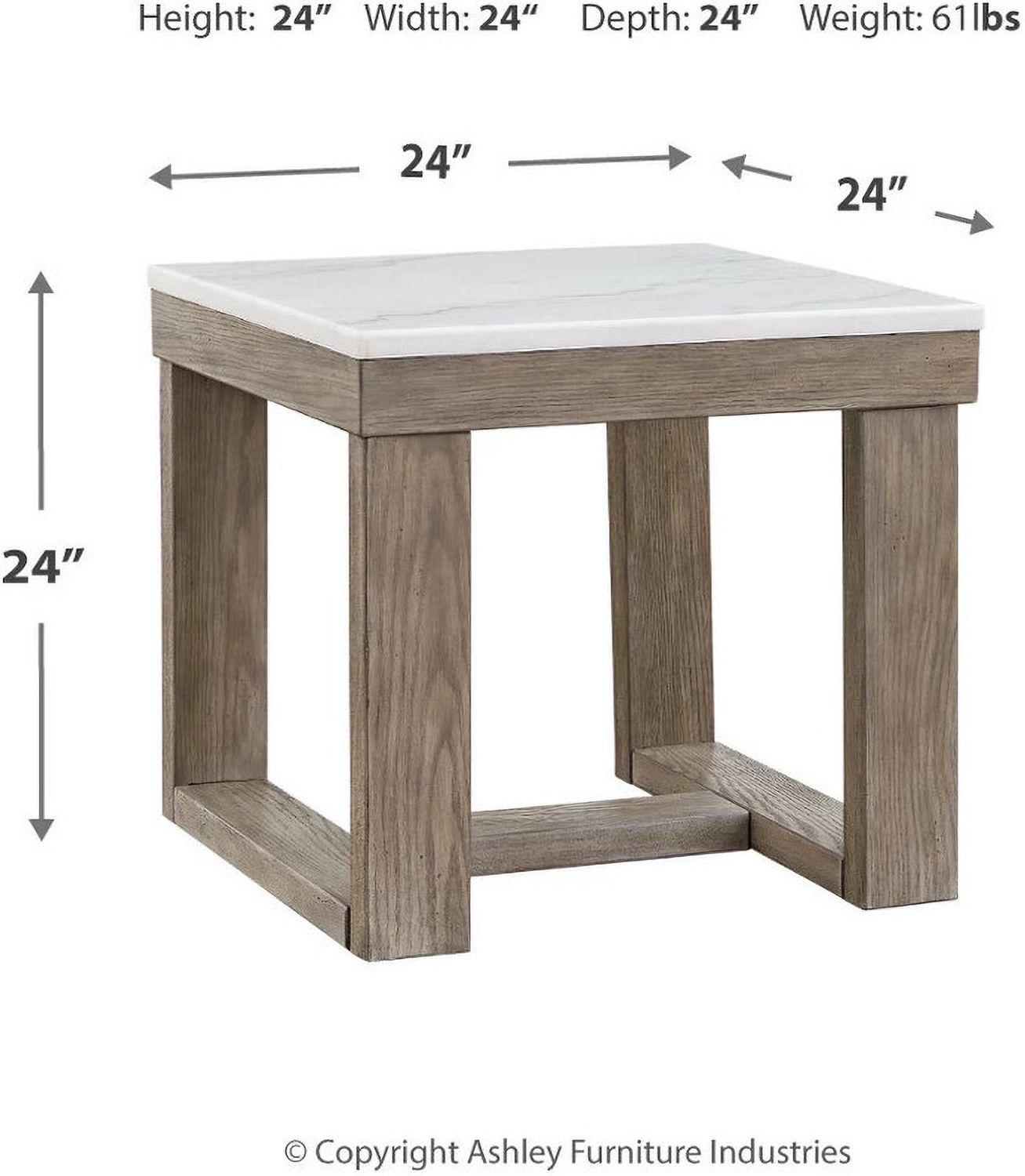 Loyaska Brown And Ivory Square End Table T7892