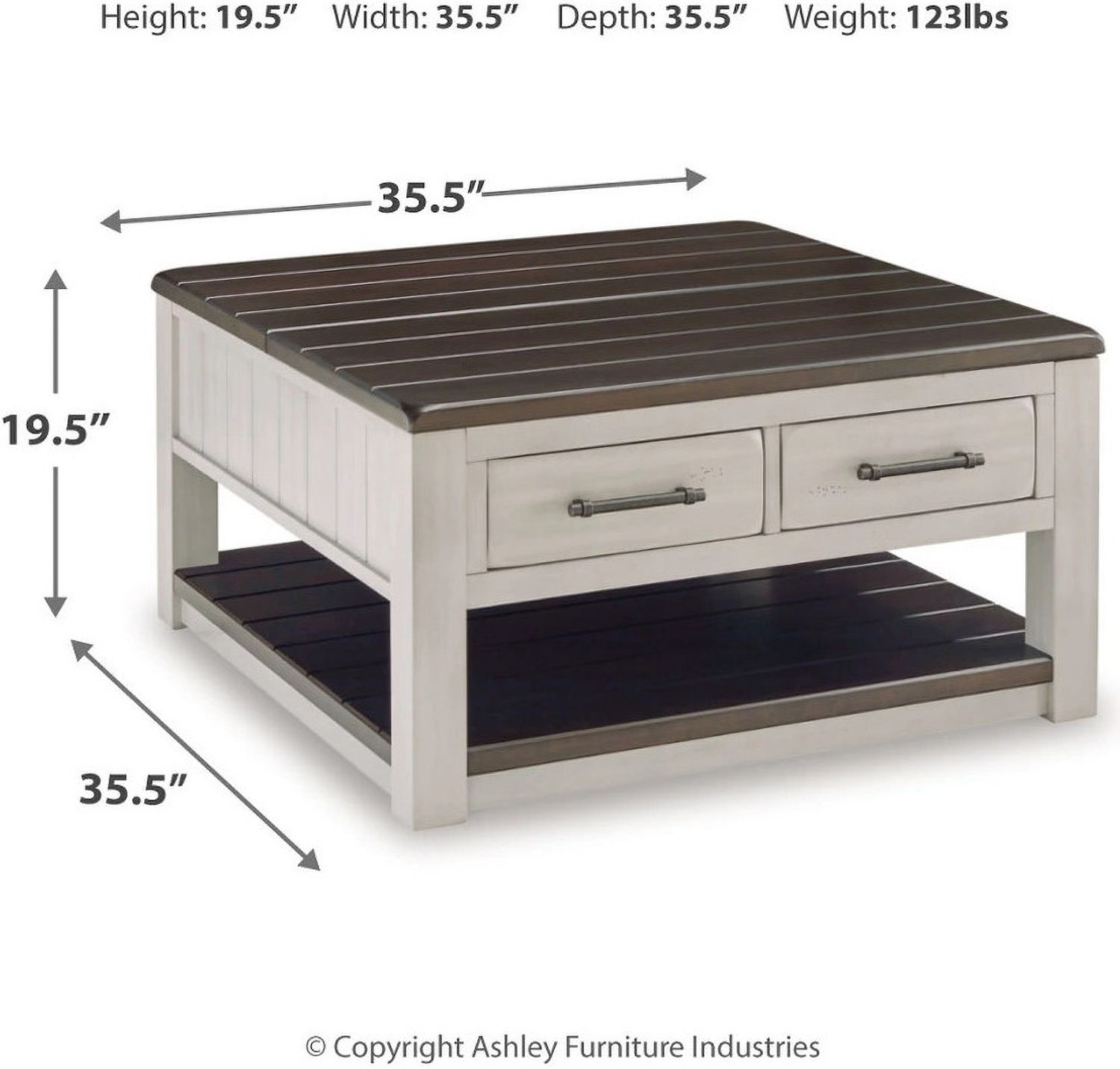 Darborn Gray/Brown Lift Top Coffee Table T79600