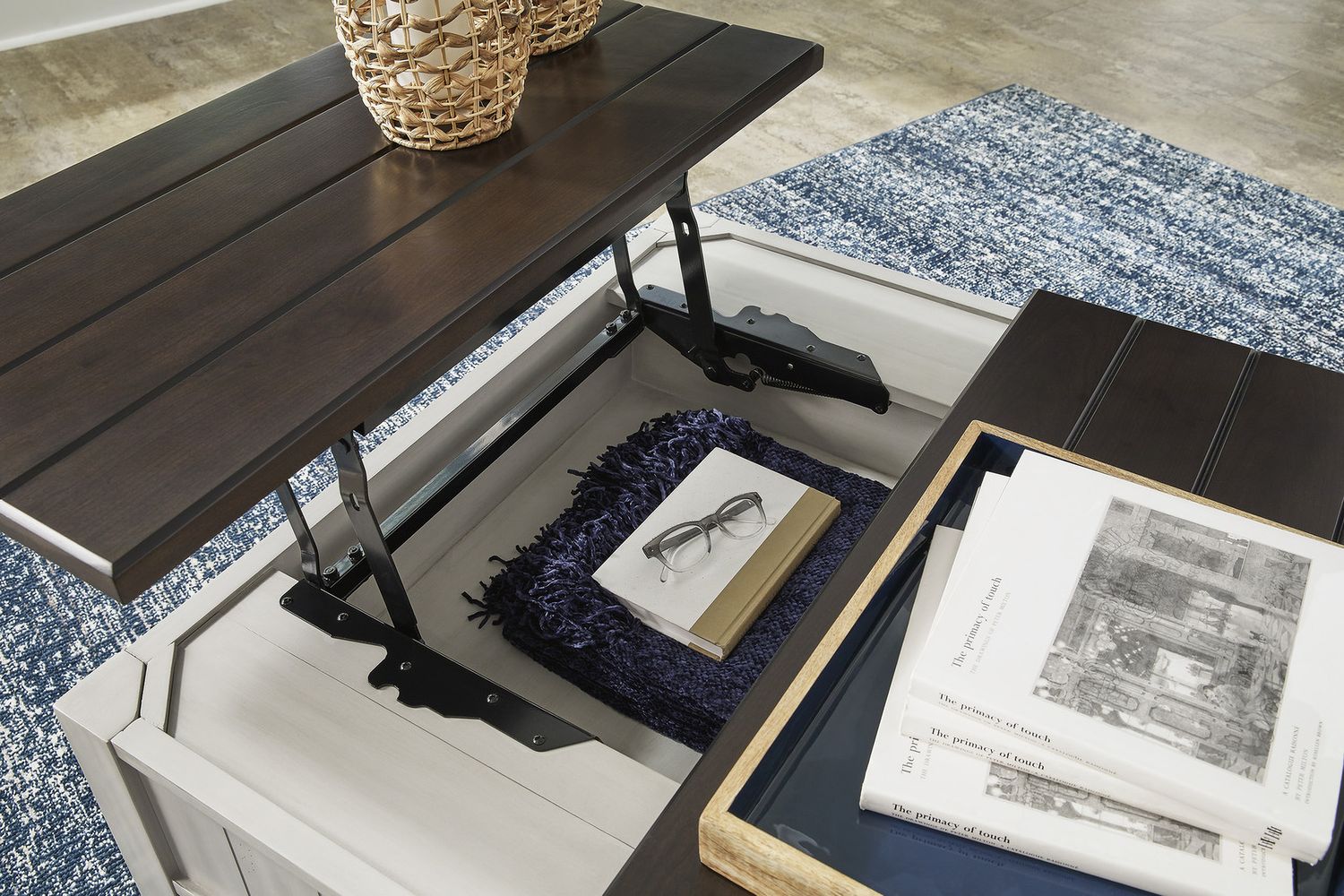 Darborn Gray/Brown Lift Top Coffee Table T79600