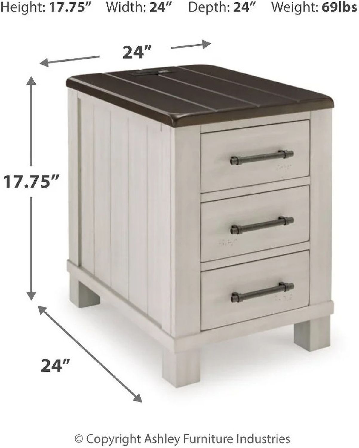 Darborn Gray/Brown Chairside End Table T7967