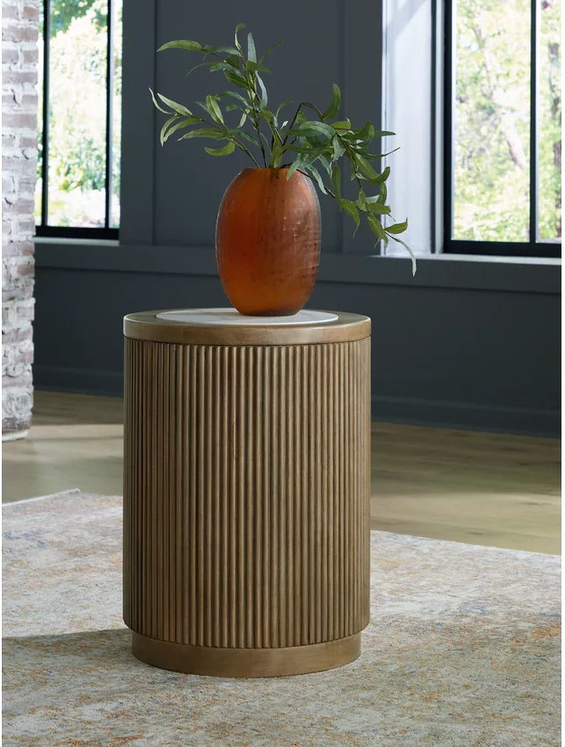 Camdill End Table In Light Brown and White T8086