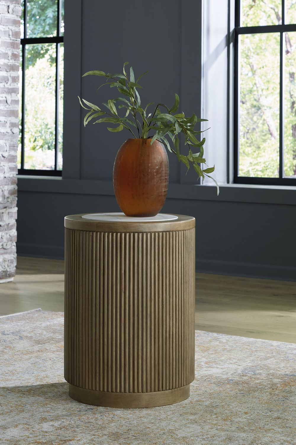 Camdill End Table In Light Brown and White T8086