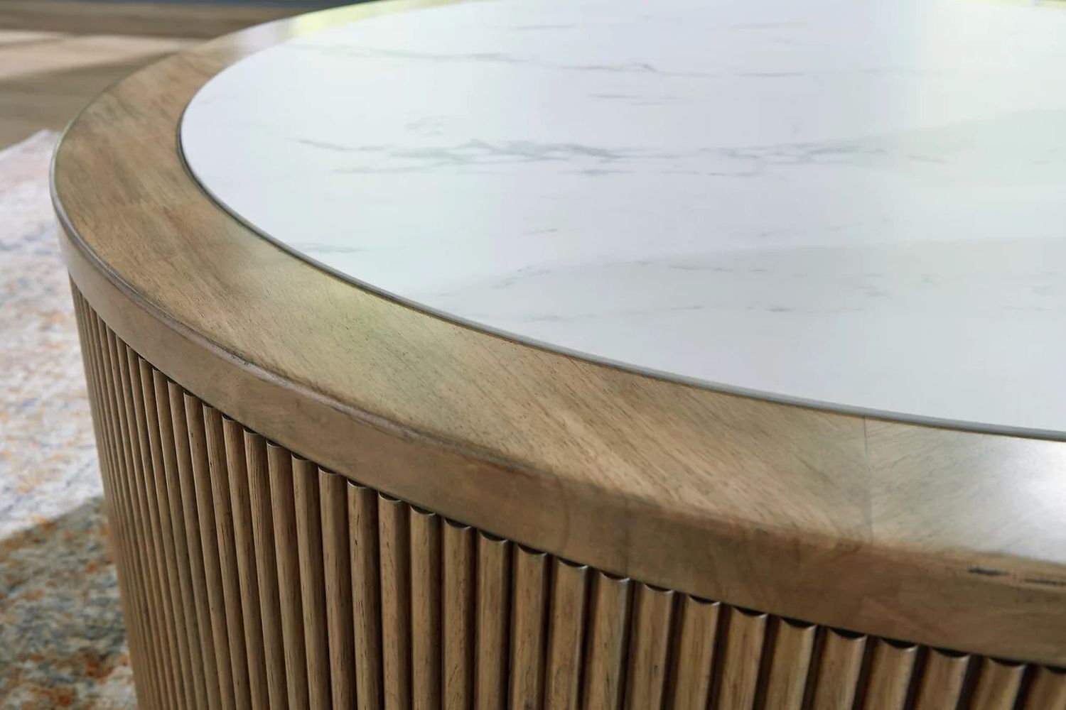 Camdill Coffee Table In Light Brown and White T8088