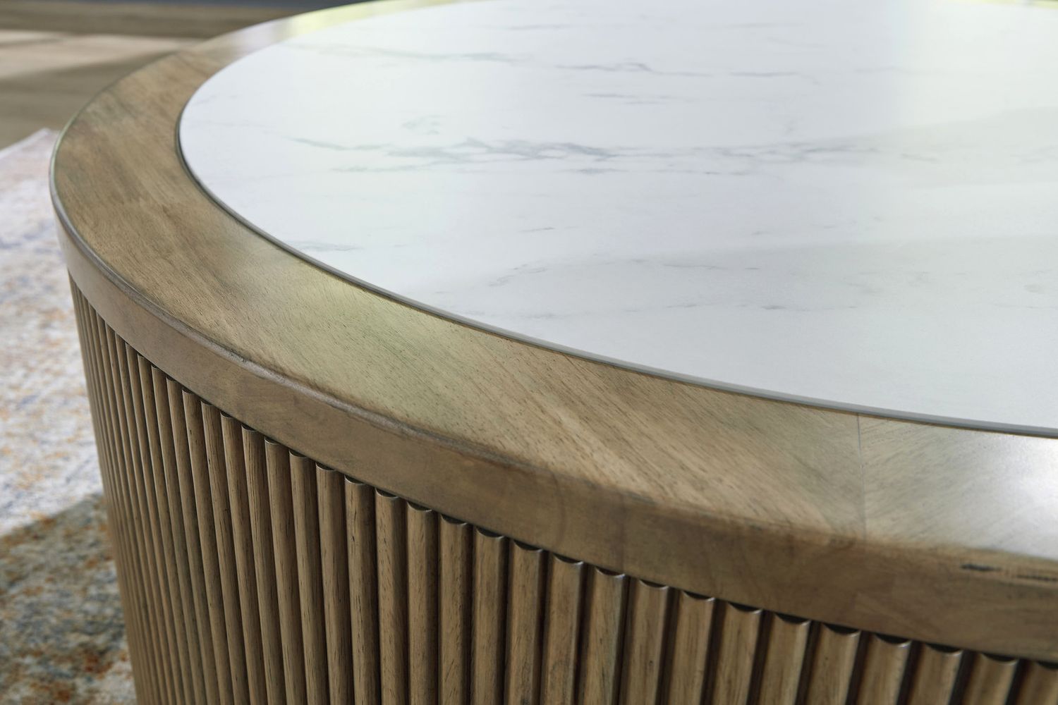 Camdill Coffee Table In Light Brown and White T8088