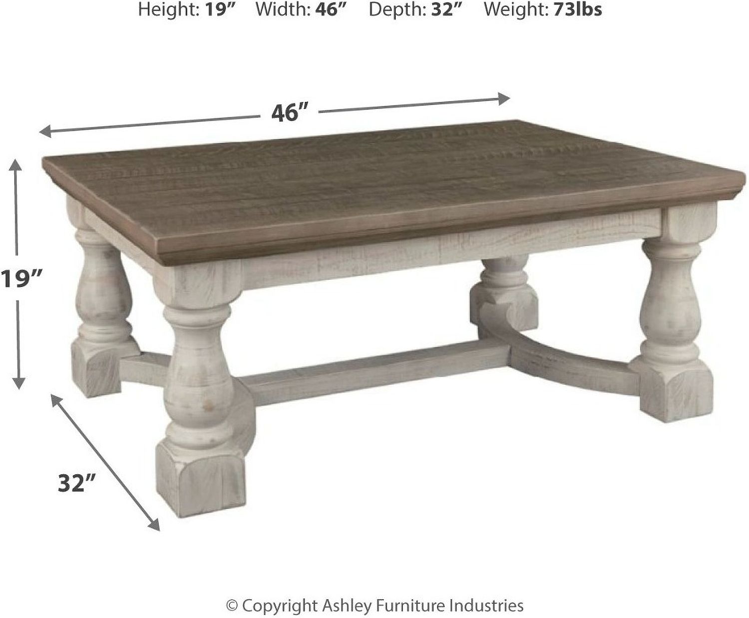 Havalance Gray and White Coffee Table T8141