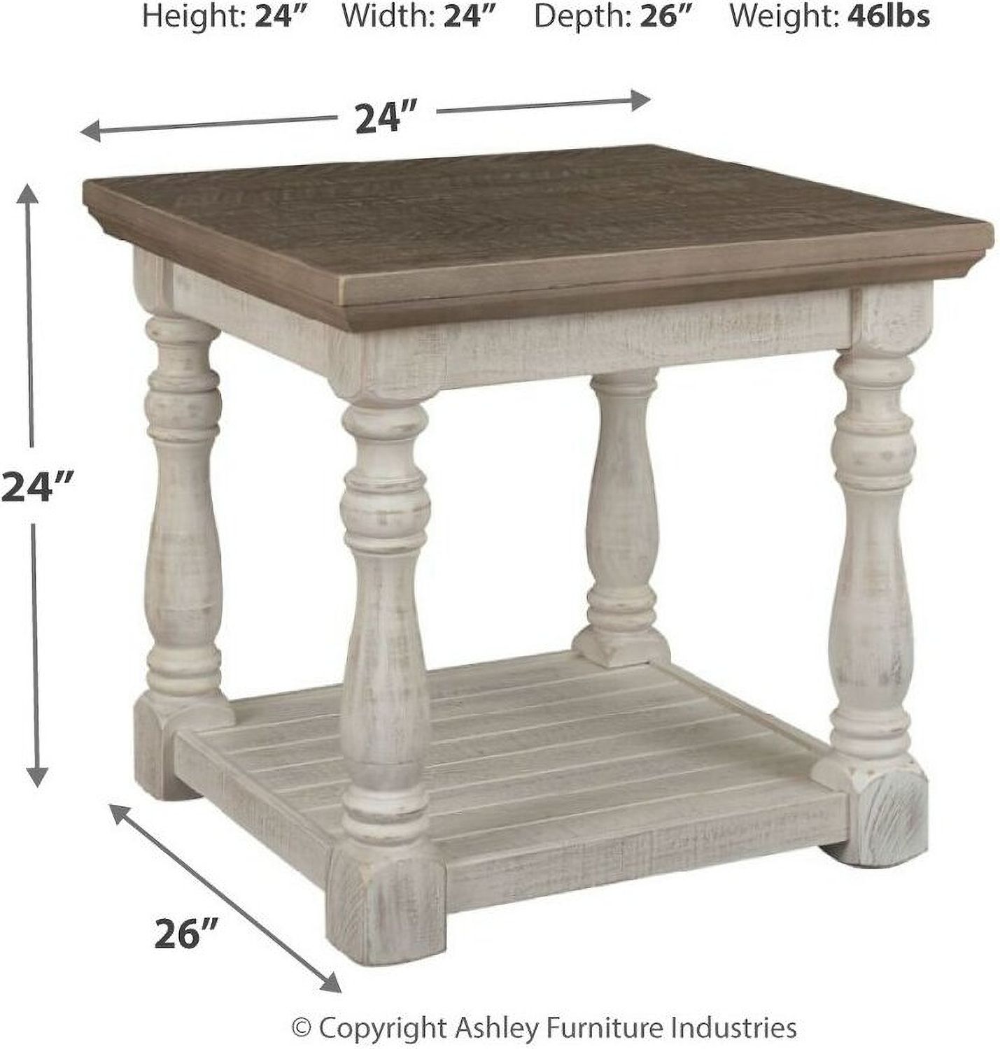 Havalance Gray and White End Table T8143