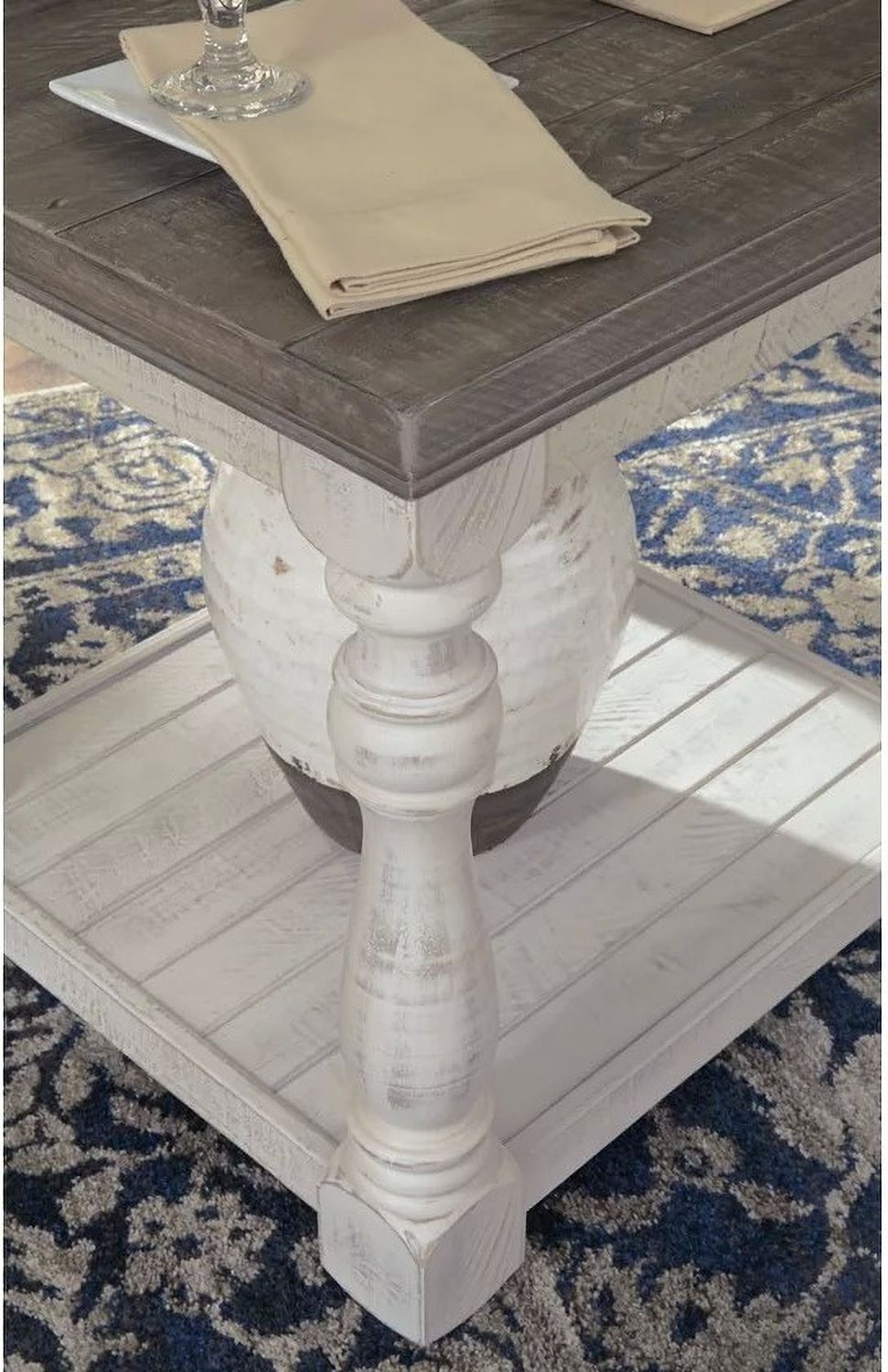 Havalance Gray and White End Table T8143
