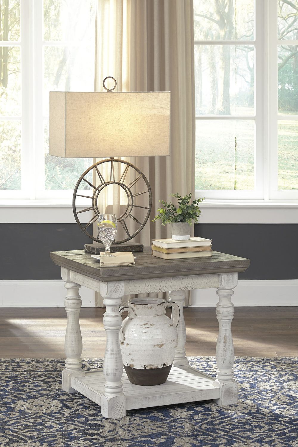 Havalance Gray and White End Table T8143