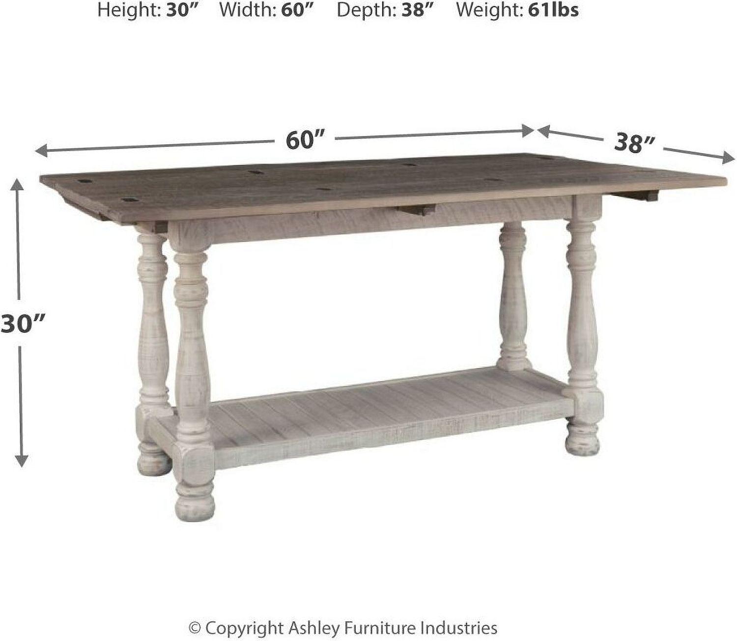 Havalance Gray and White Large Sofa Table T8144