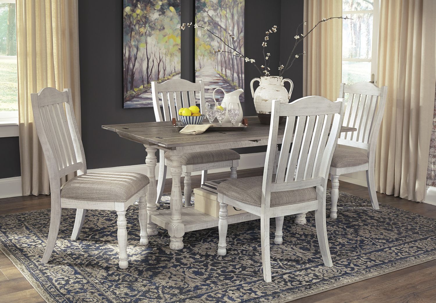 Havalance Gray and White Large Sofa Table T8144