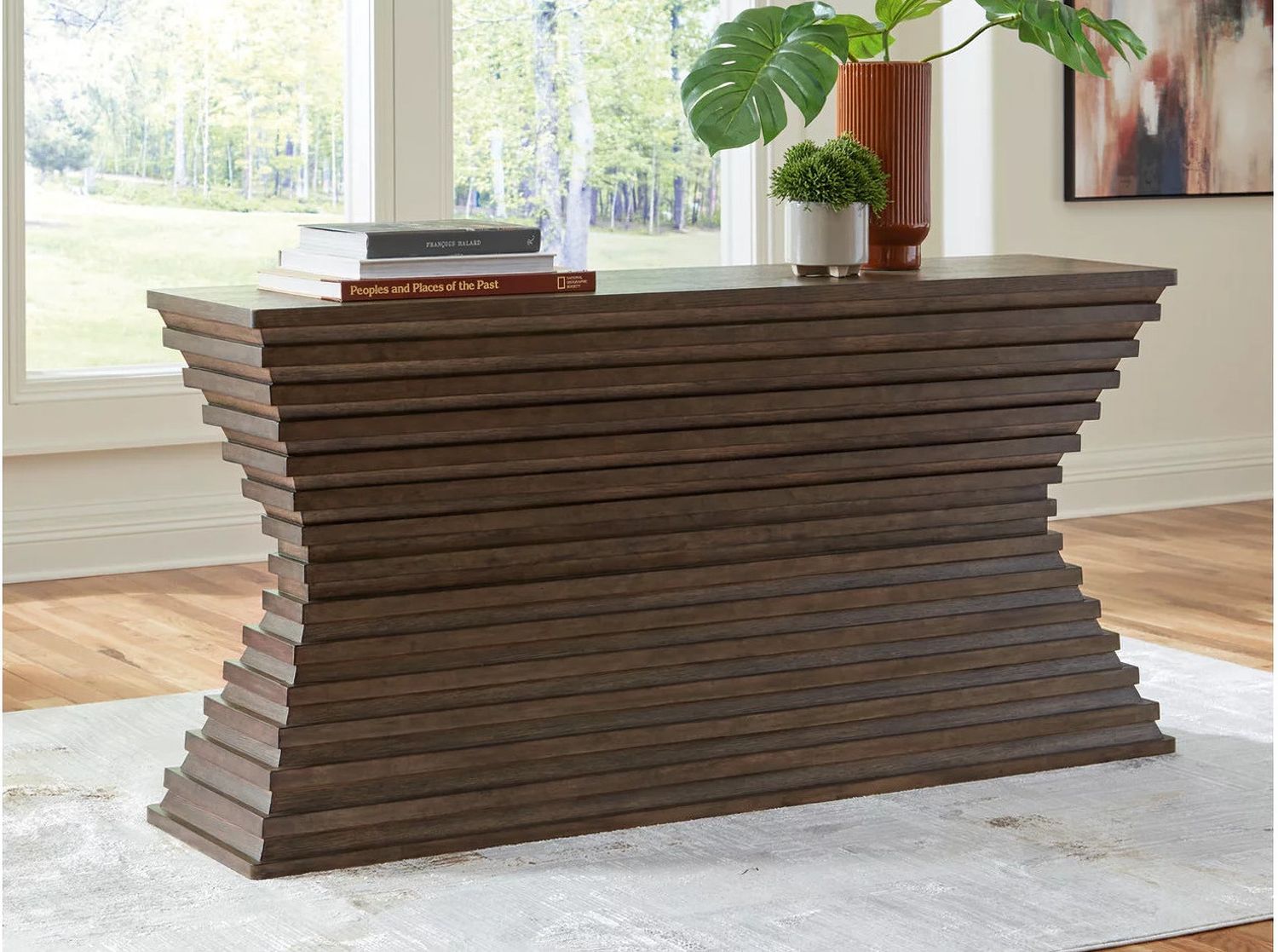 Hannodream Sofa Table In Warm Brown T8214