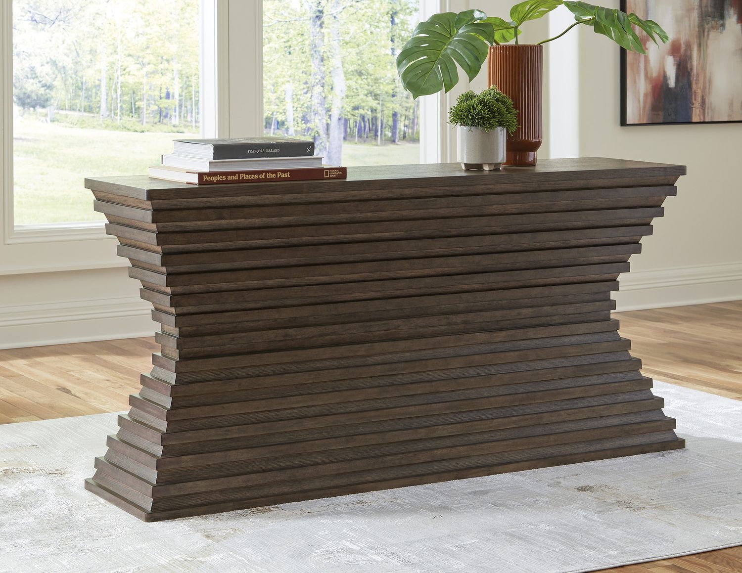Hannodream Sofa Table In Warm Brown T8214