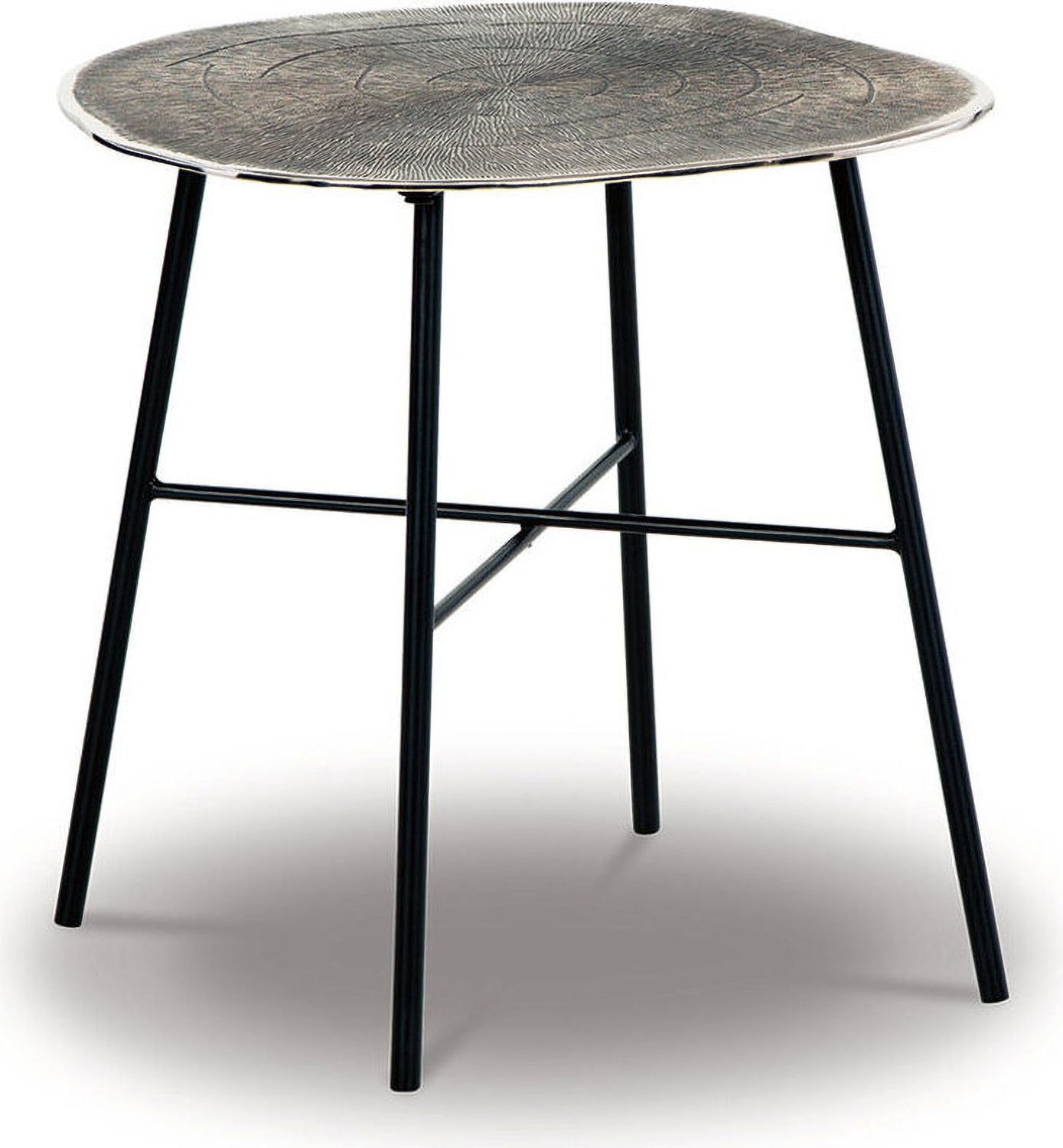 Laverford Black And Chrome Round End Table T8366