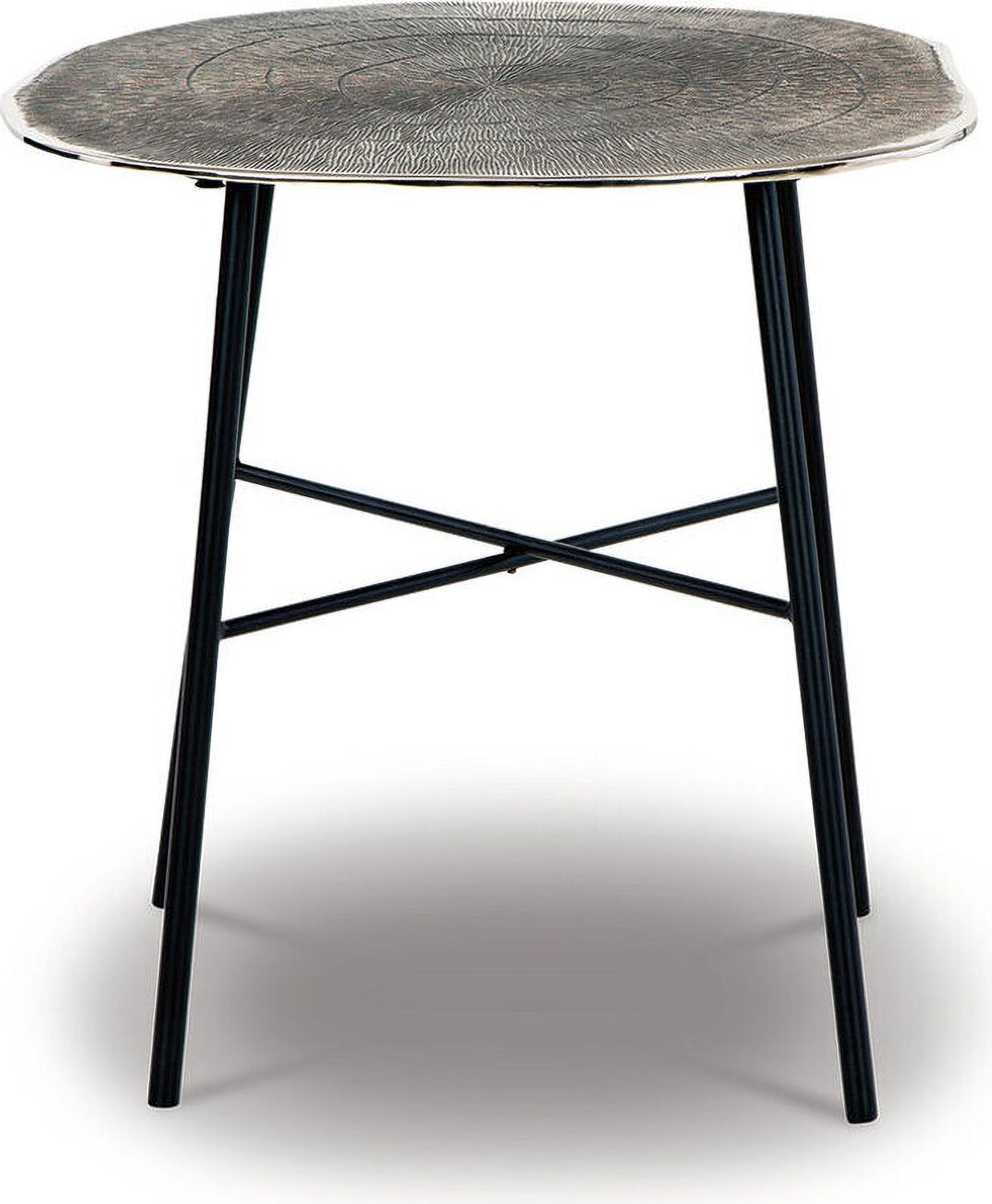Laverford Black And Chrome Round End Table T8366