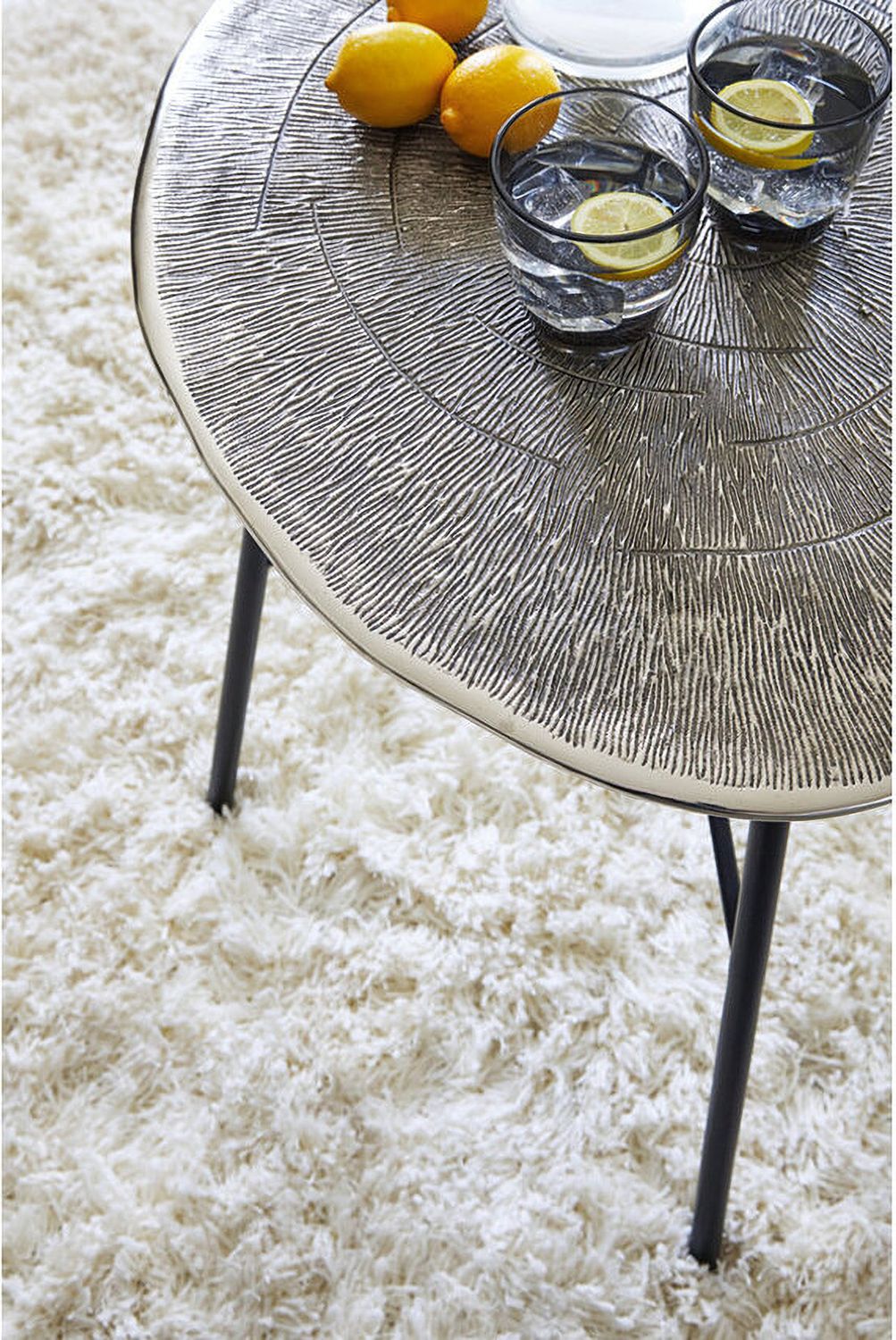 Laverford Black And Chrome Round End Table T8366