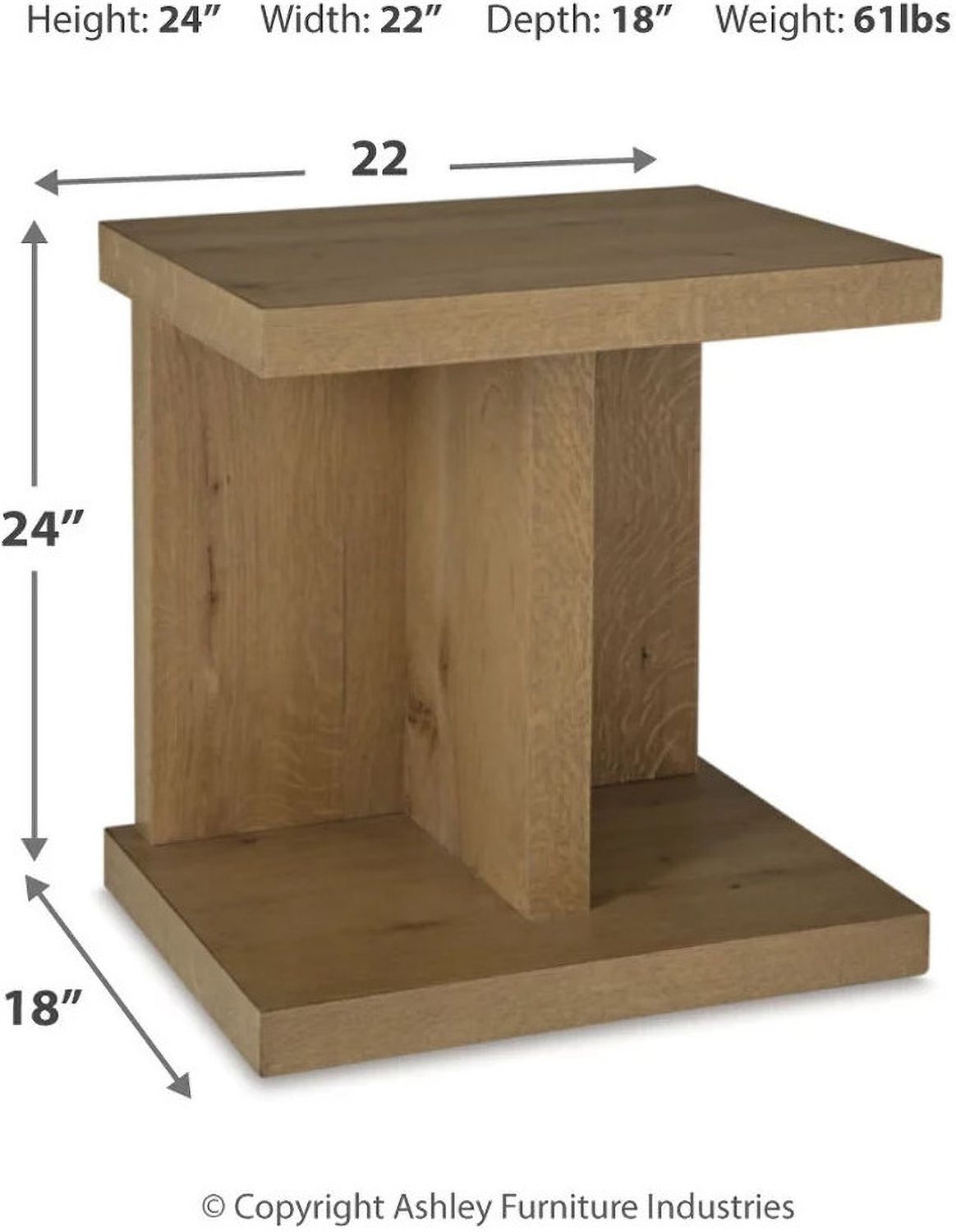Brinstead Light Brown Chairside End Table T8397