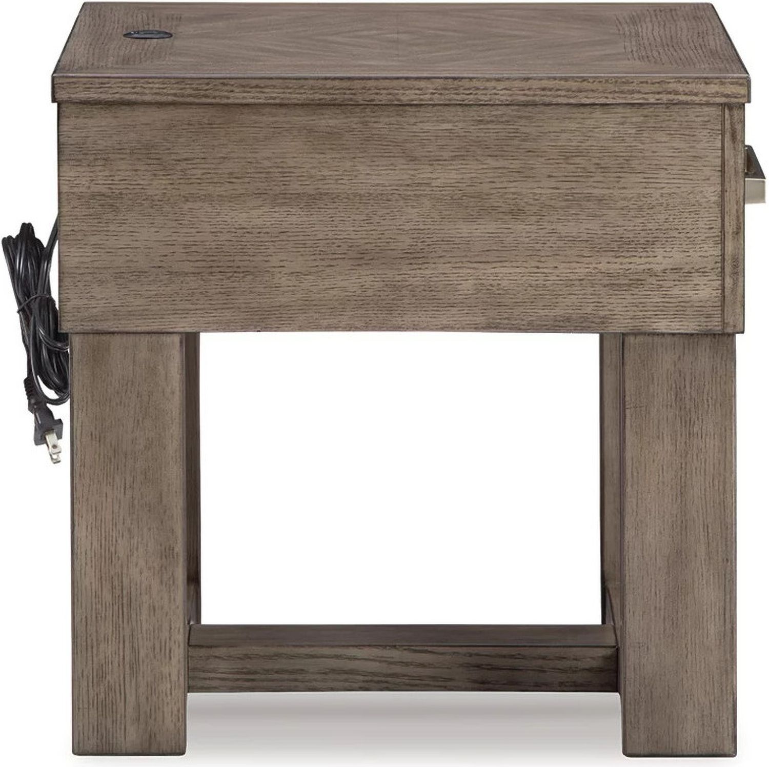 Loyaska End Table In White and Brown T8543