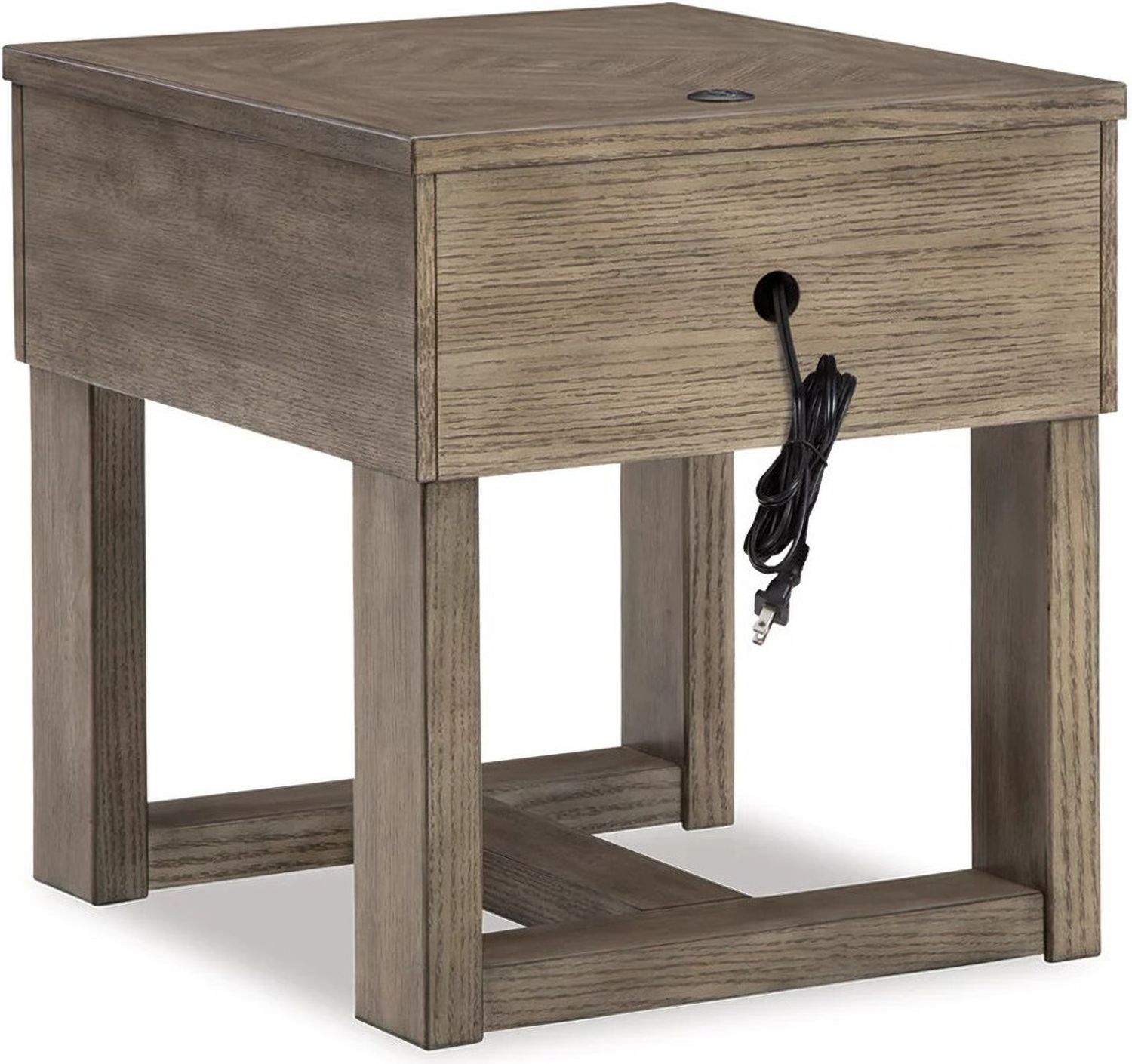 Loyaska End Table In White and Brown T8543