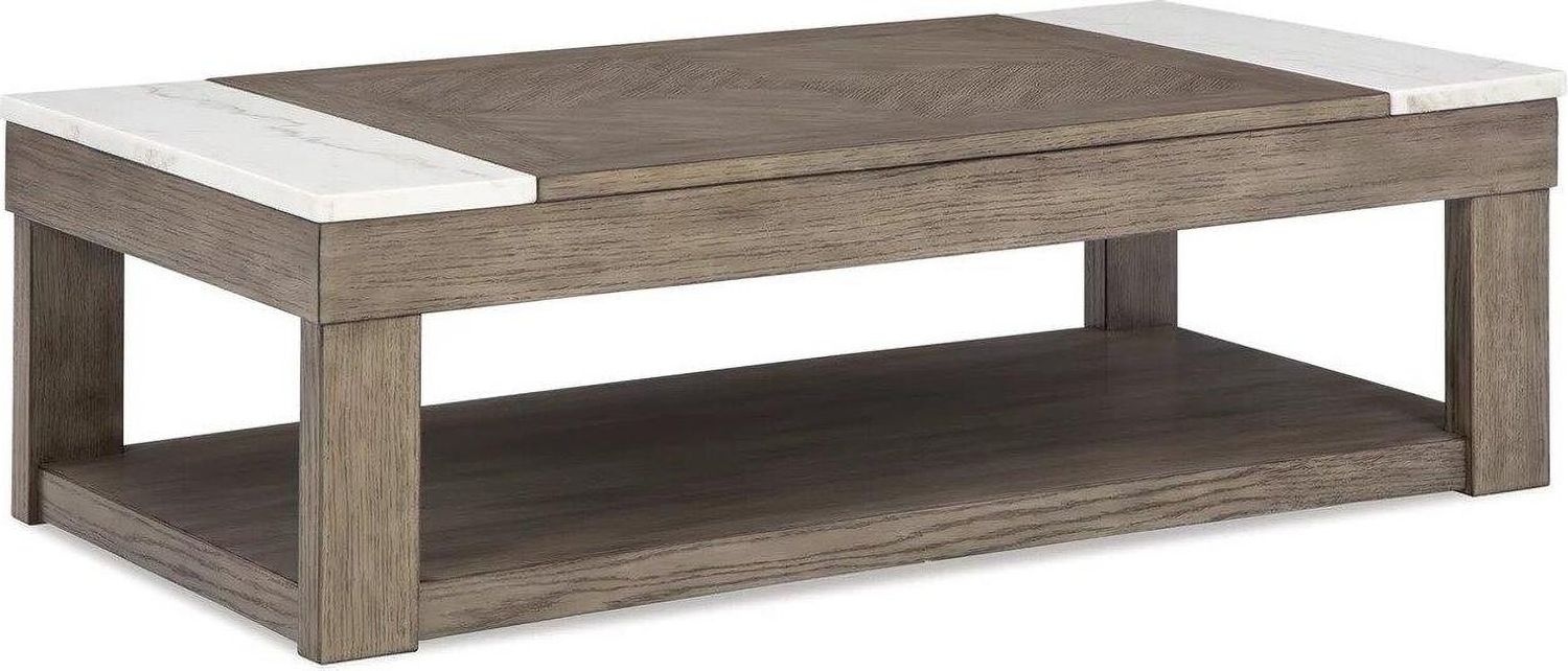 Loyaska Occasional Table Set In Grayish Brown and White T854T1