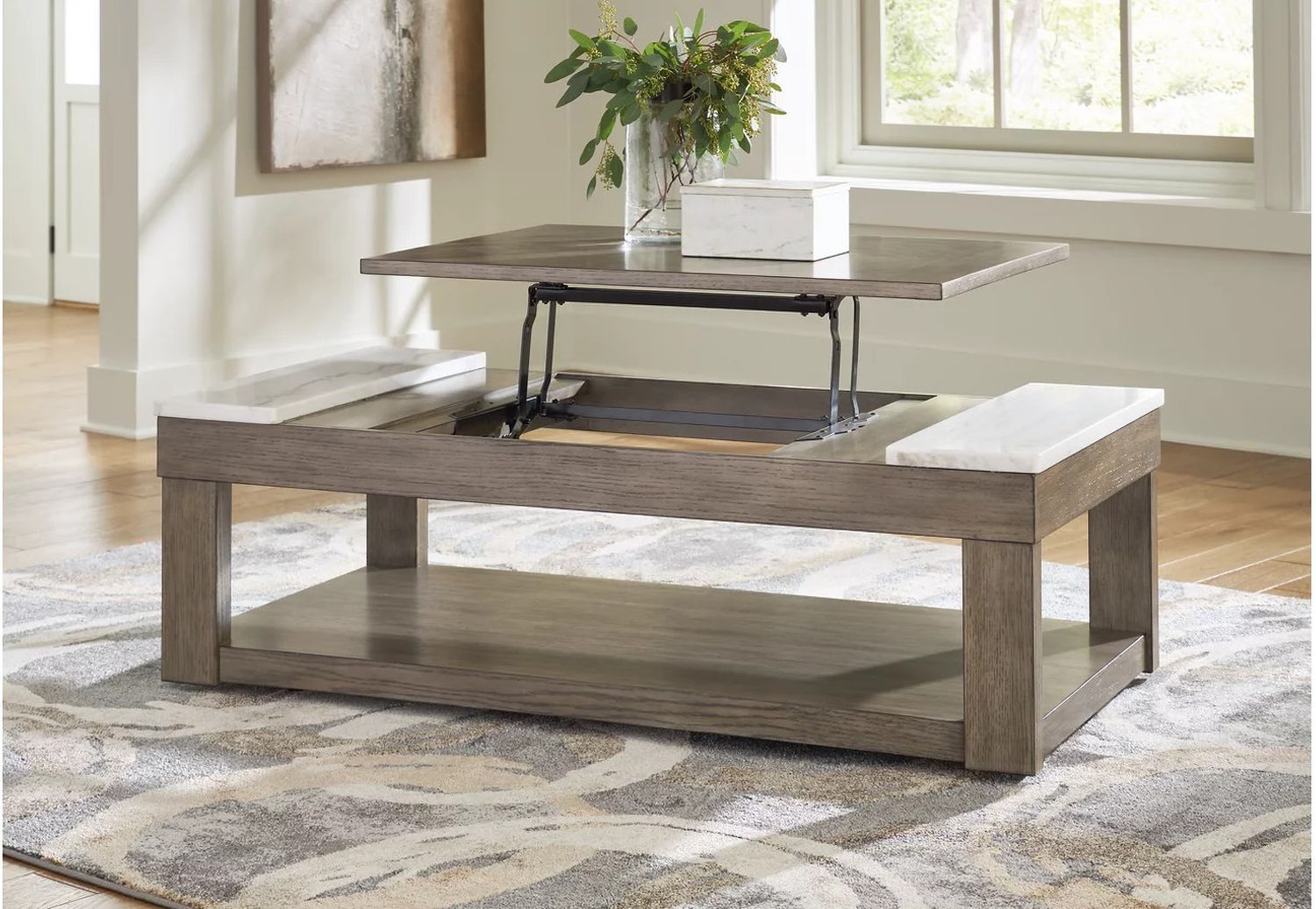 Loyaska Occasional Table Set In Grayish Brown and White T854T1