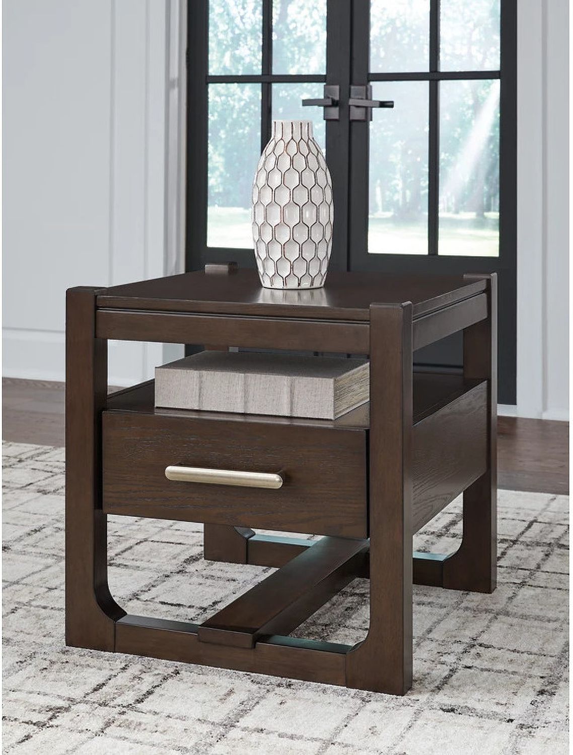 Breckington End Table In Dark Brown T8562