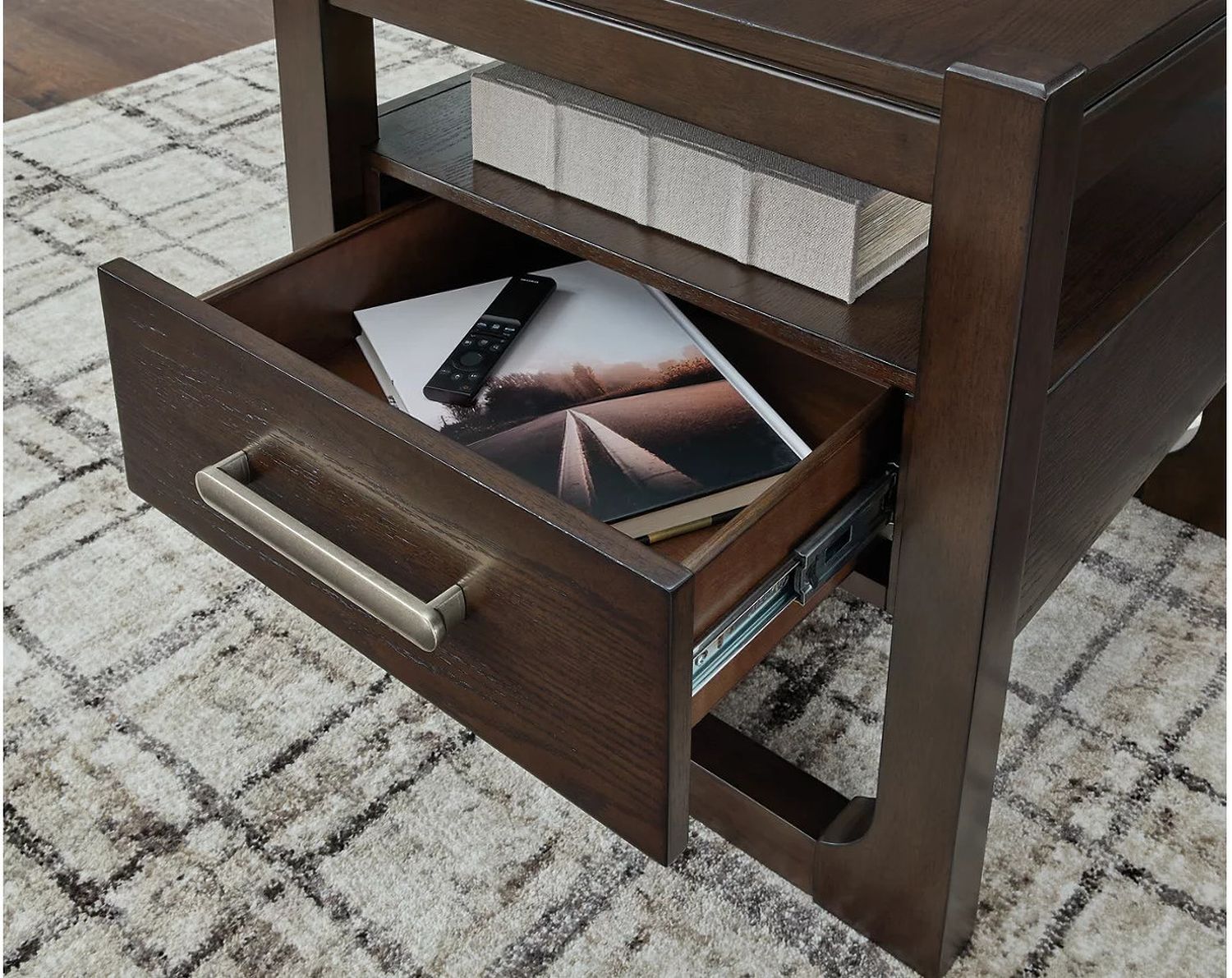 Breckington End Table In Dark Brown T8562