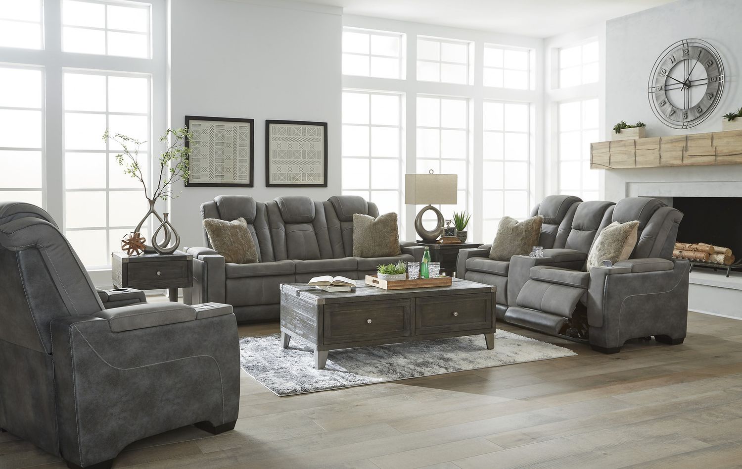 Todoe Dark Gray Rectangular End Table T9013