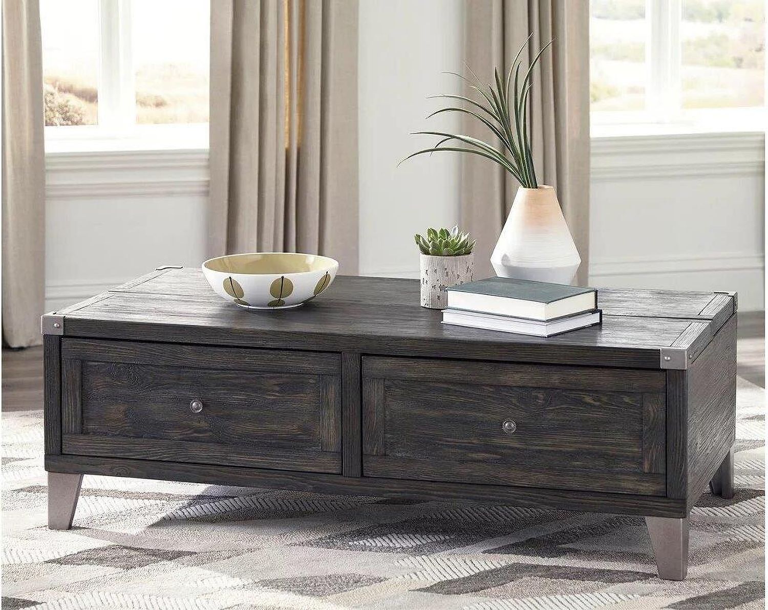 Todoe Dark Gray Lift Top Cocktail Table T9019