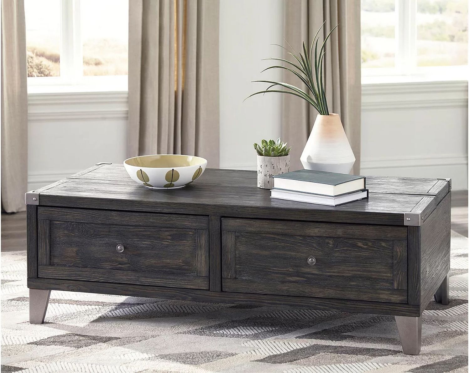 Todoe Dark Gray Lift Top Occasional Table Set T901T1