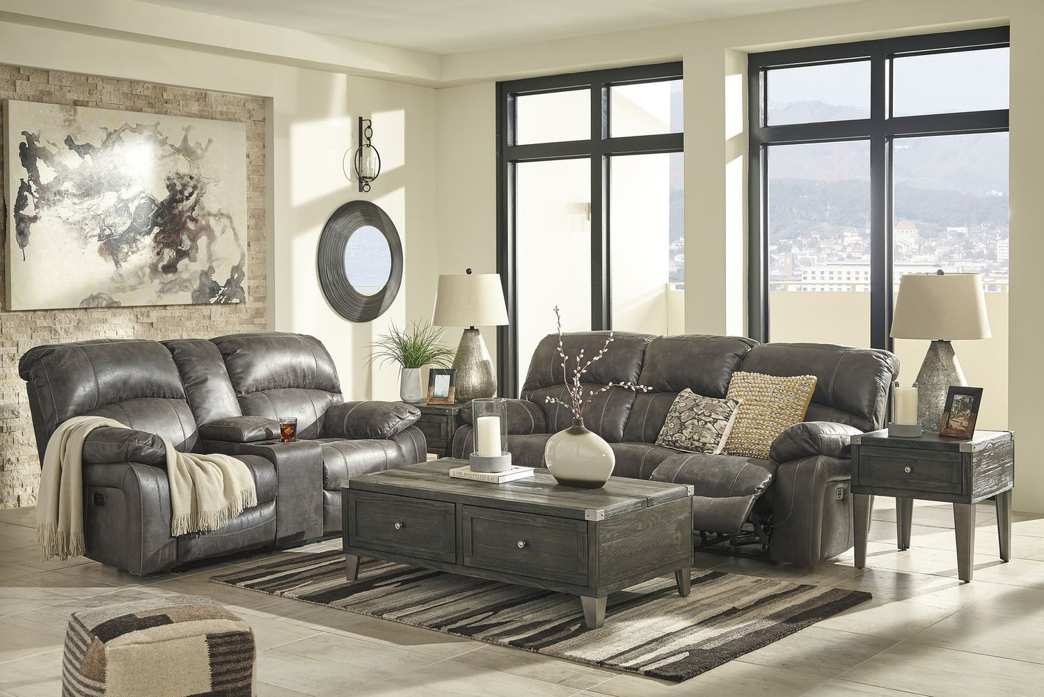 Todoe Dark Gray Lift Top Occasional Table Set T901T1