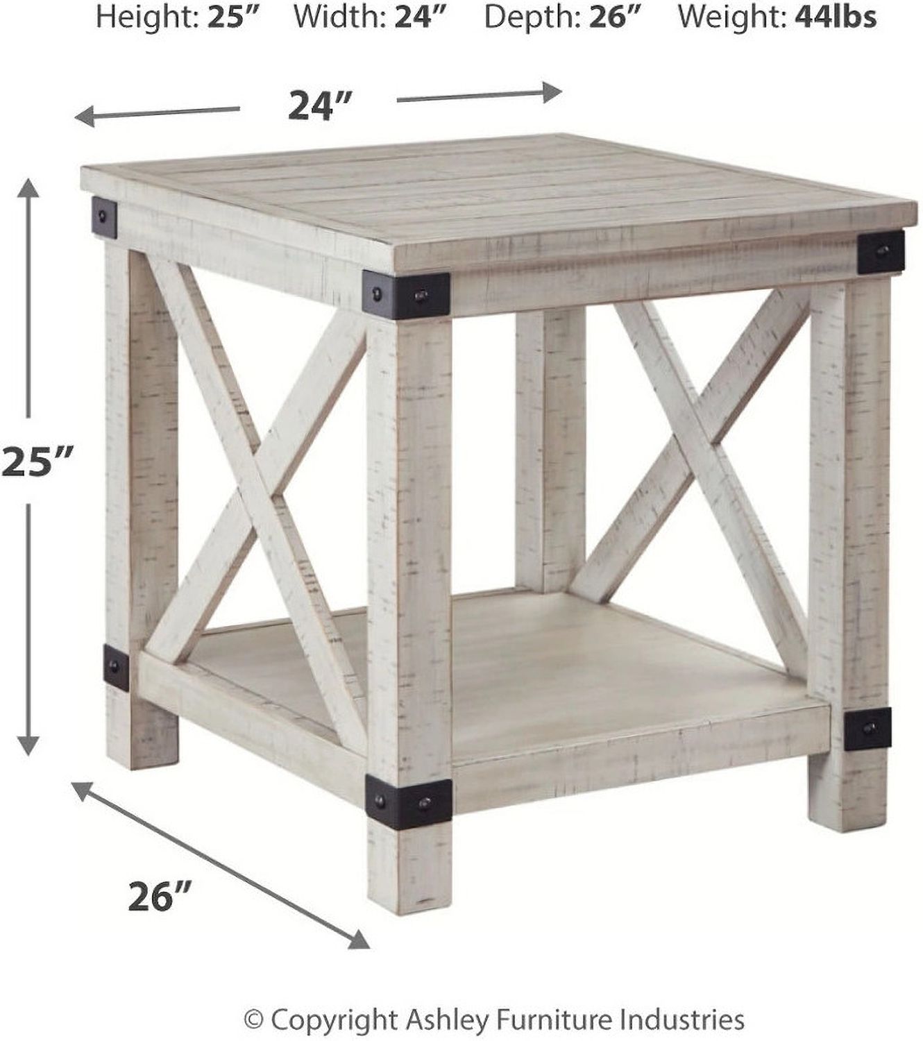 Carynhurst Whitewash End Table T9293