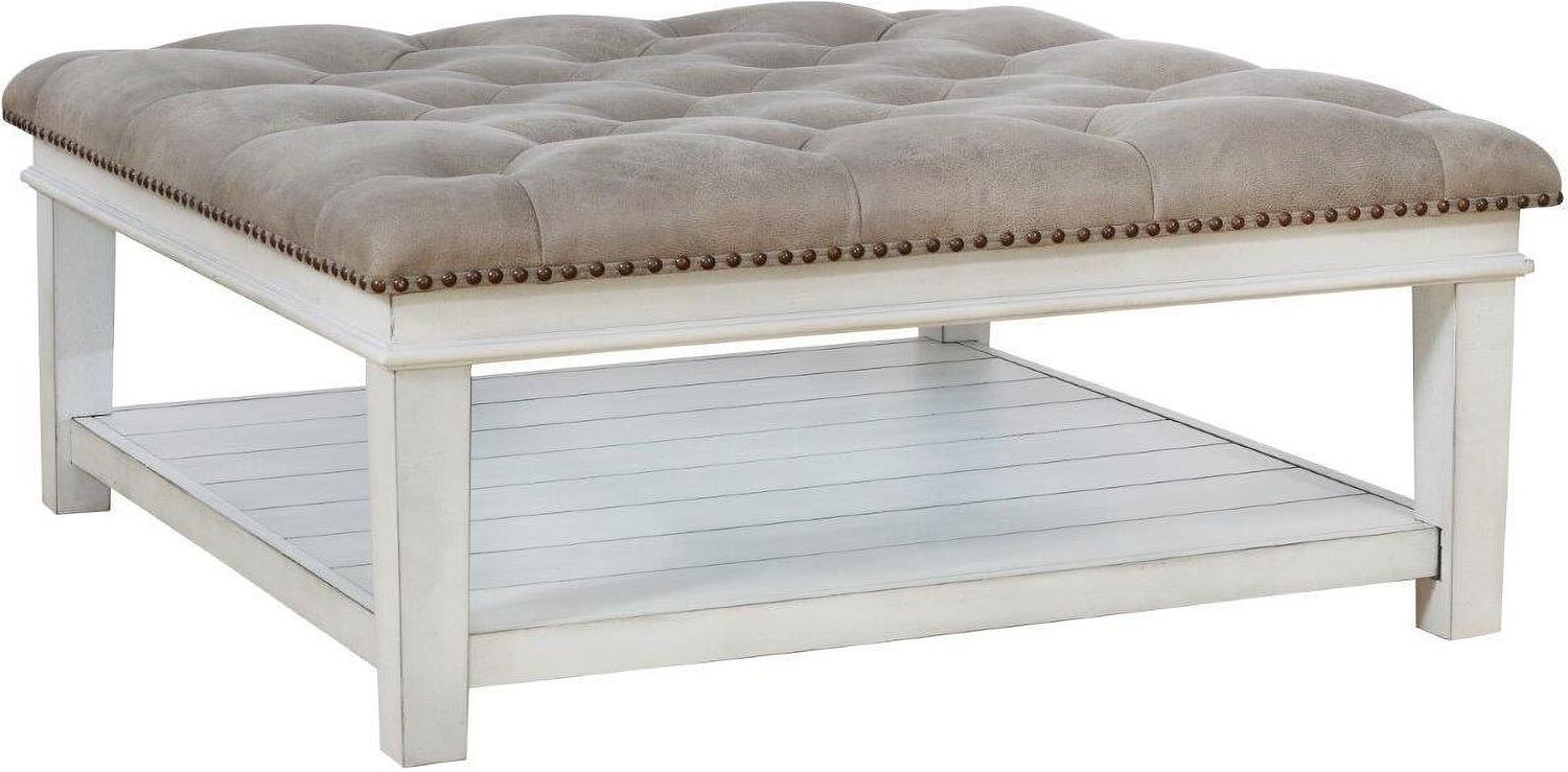 Kanwyn Whitewash Upholstered Coffee Table T93721