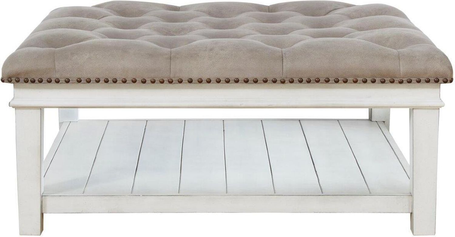 Kanwyn Whitewash Upholstered Coffee Table T93721