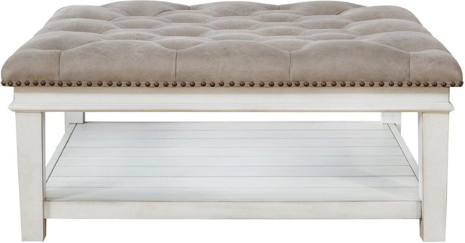 Kanwyn Whitewash Upholstered Coffee Table T93721