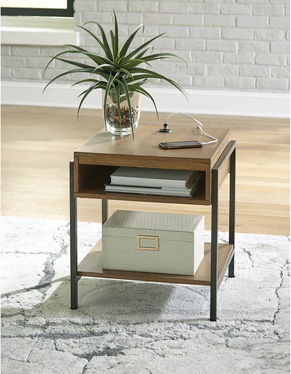 Fridley Brown/Black Rectangular End Table T9643