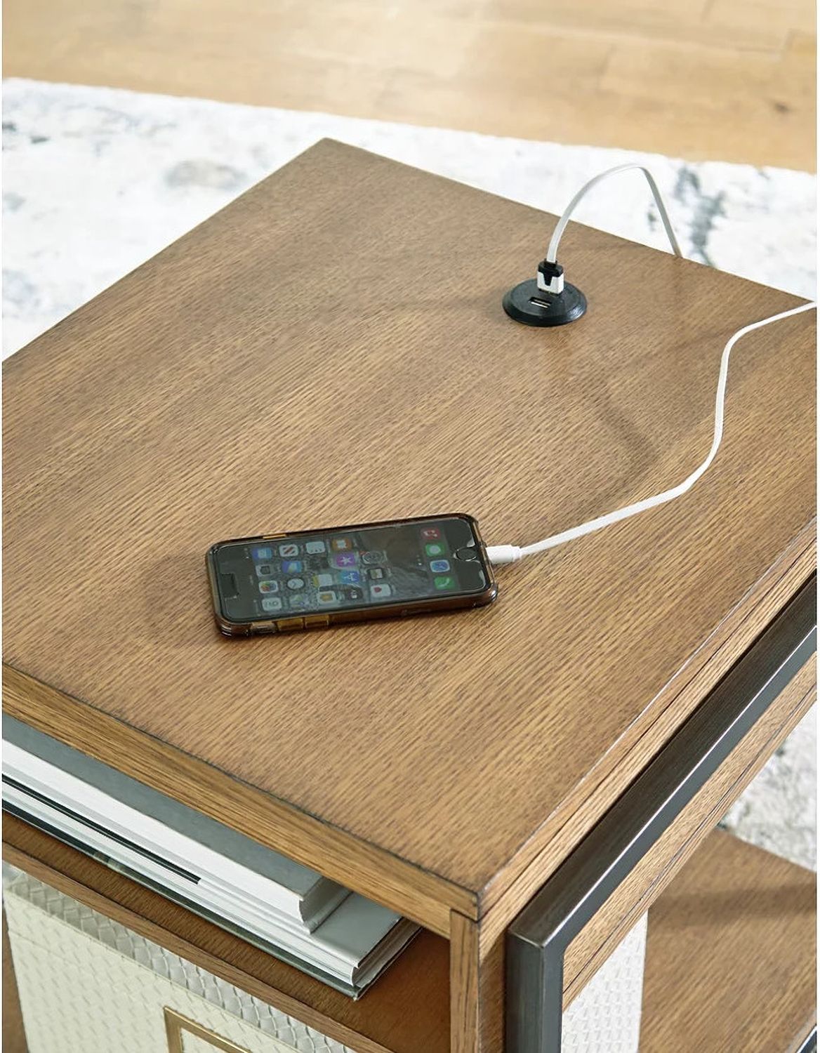 Fridley Brown/Black Rectangular End Table T9643