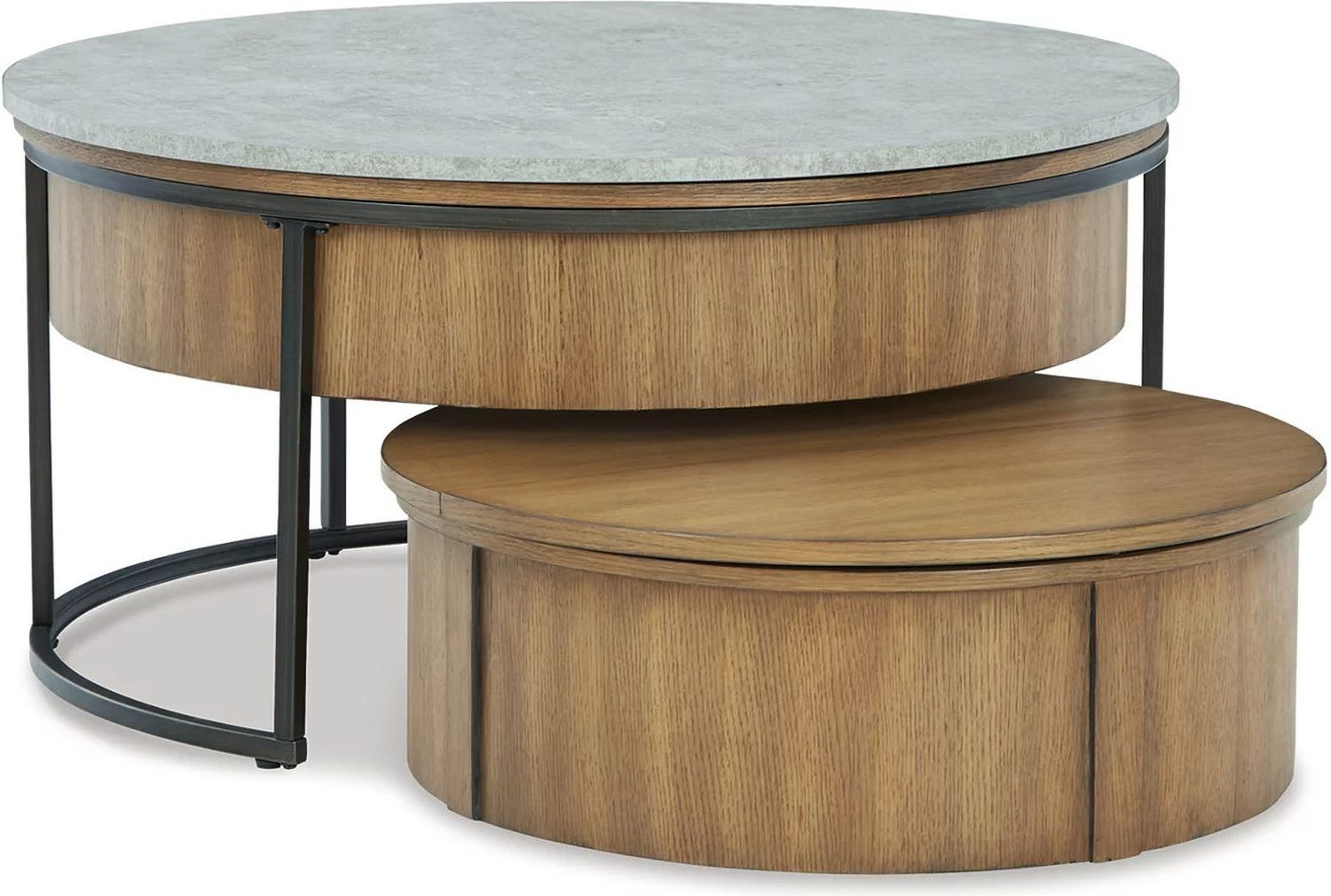 Fridley Gray/Brown/Black Nesting Cocktail Tables (2/Cn) T9648