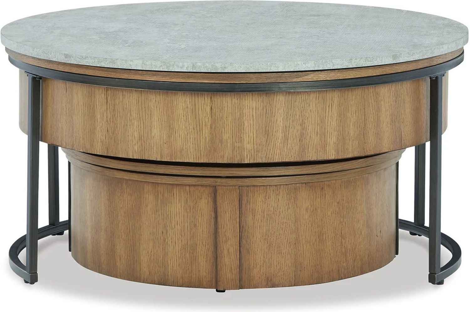 Fridley Gray/Brown/Black Nesting Cocktail Tables (2/Cn) T9648