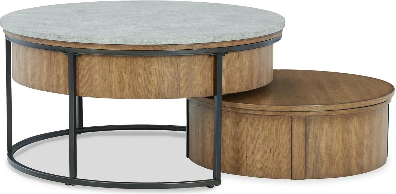 Fridley Gray/Brown/Black Nesting Cocktail Tables (2/Cn) T9648