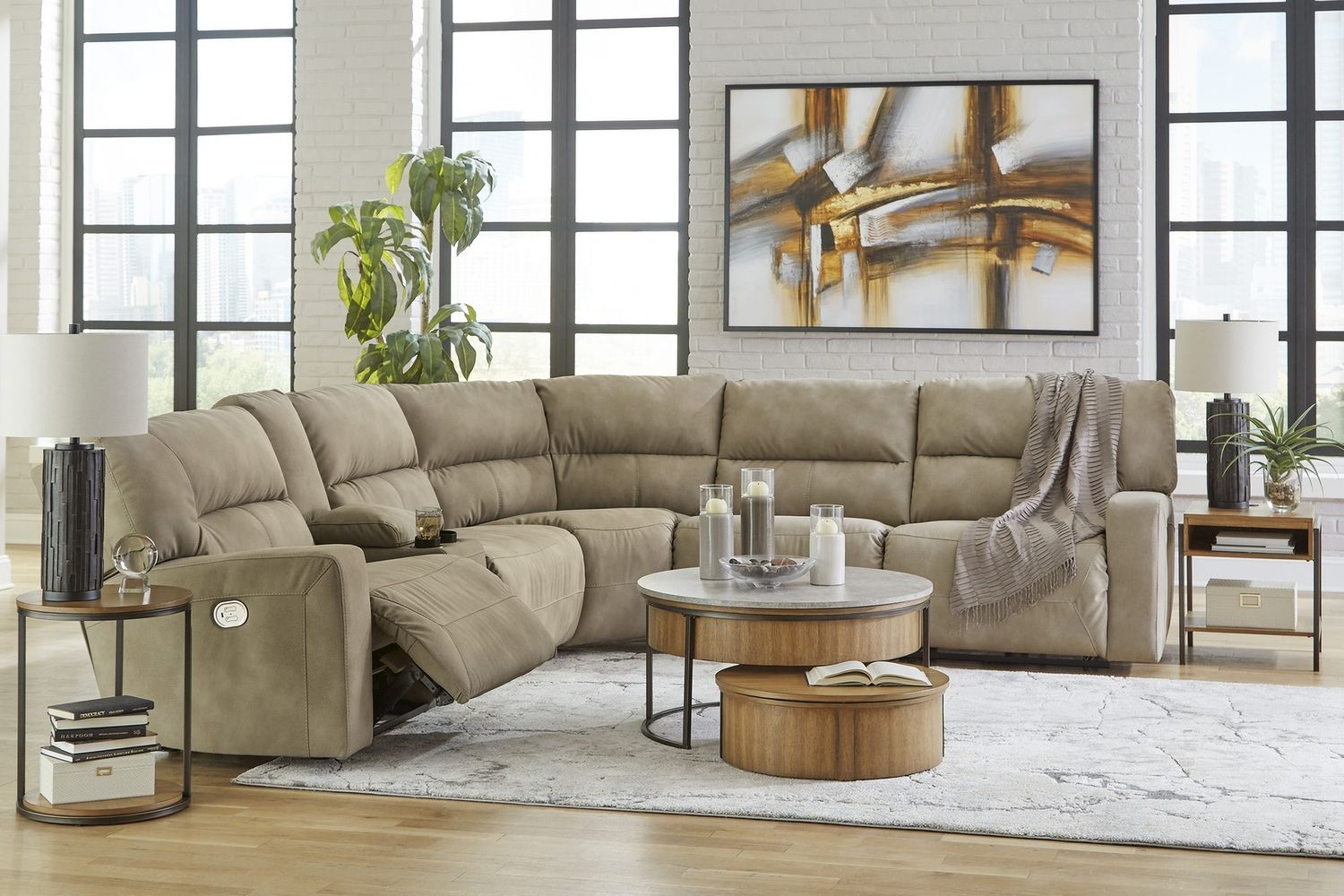 Fridley Gray/Brown/Black Nesting Cocktail Tables (2/Cn) T9648