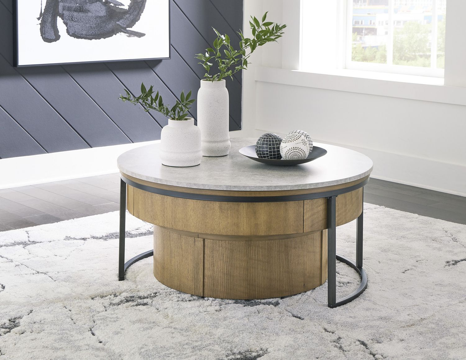 Fridley Gray/Brown/Black Nesting Cocktail Tables (2/Cn) T9648